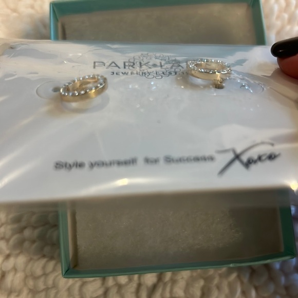 Park Lane Roo Earrings Gold with Crystals New Without Box on PL Cardstock - Picture 5 of 6